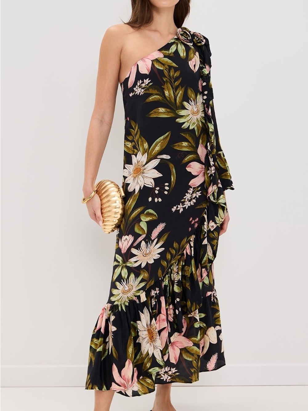 FARM Rio
One Shoulder Ruffled Maxi Dress S